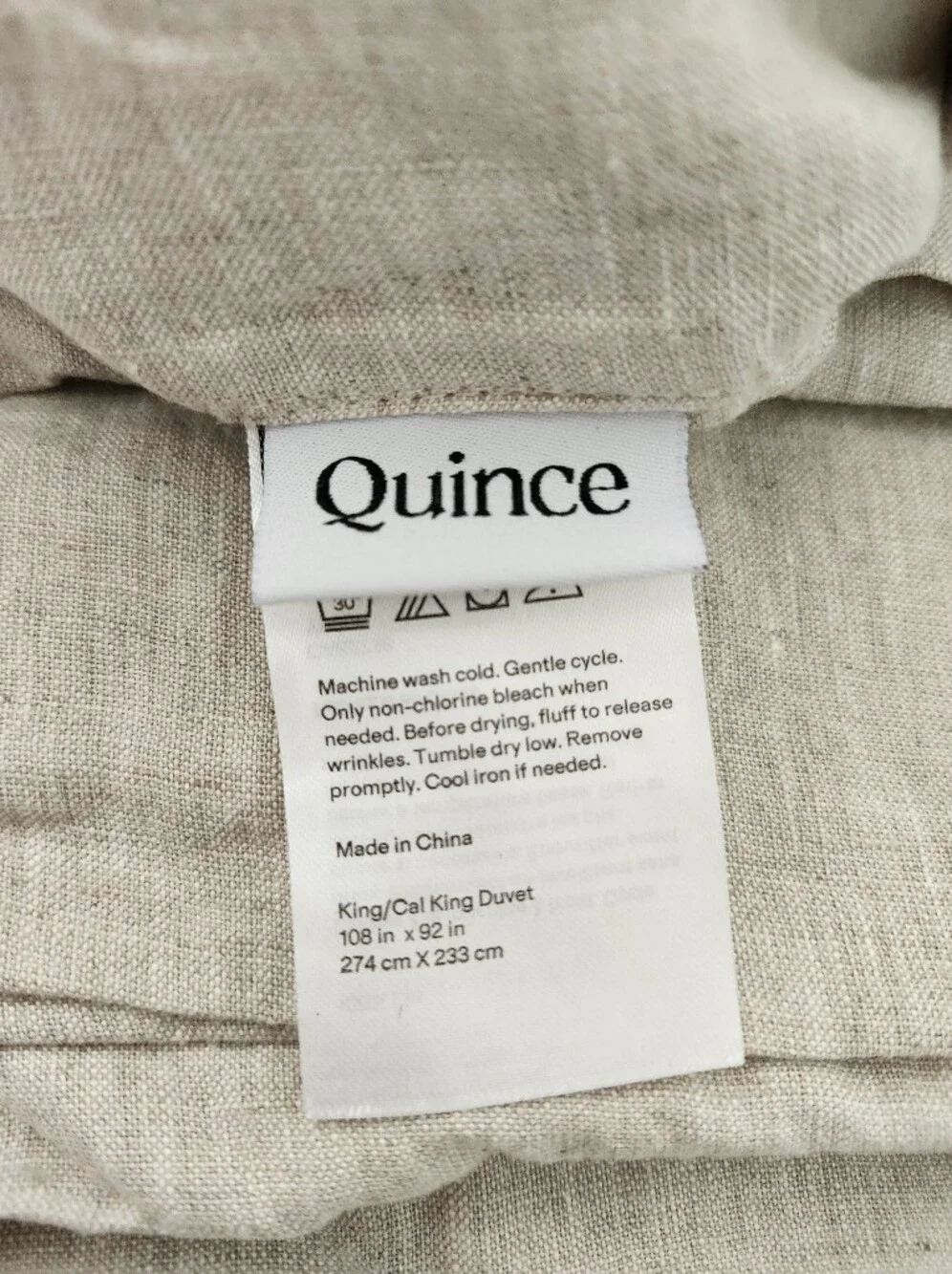 NWT Quince 100% European Linen Natural Chambray Duvet Cover Set | King/Cal King